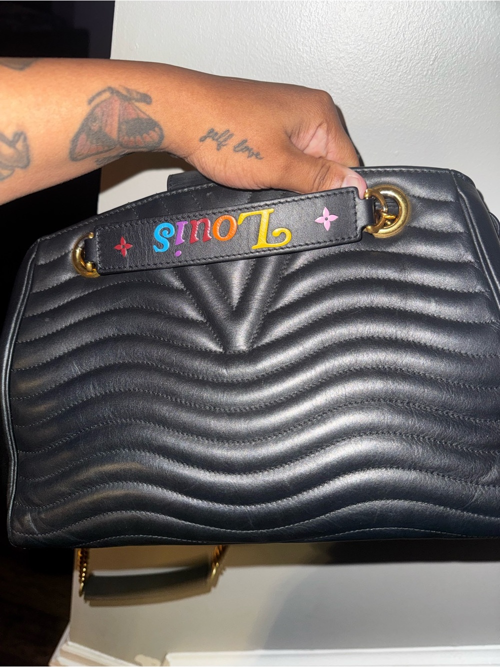 Louis Vuitton Black Quilted Shoulder Bag with Gold Hardware - Picture 6 of 7